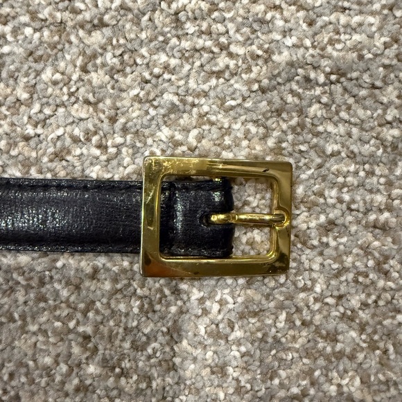 Black Leather Belt with Gold Accents By Paloma Picasso